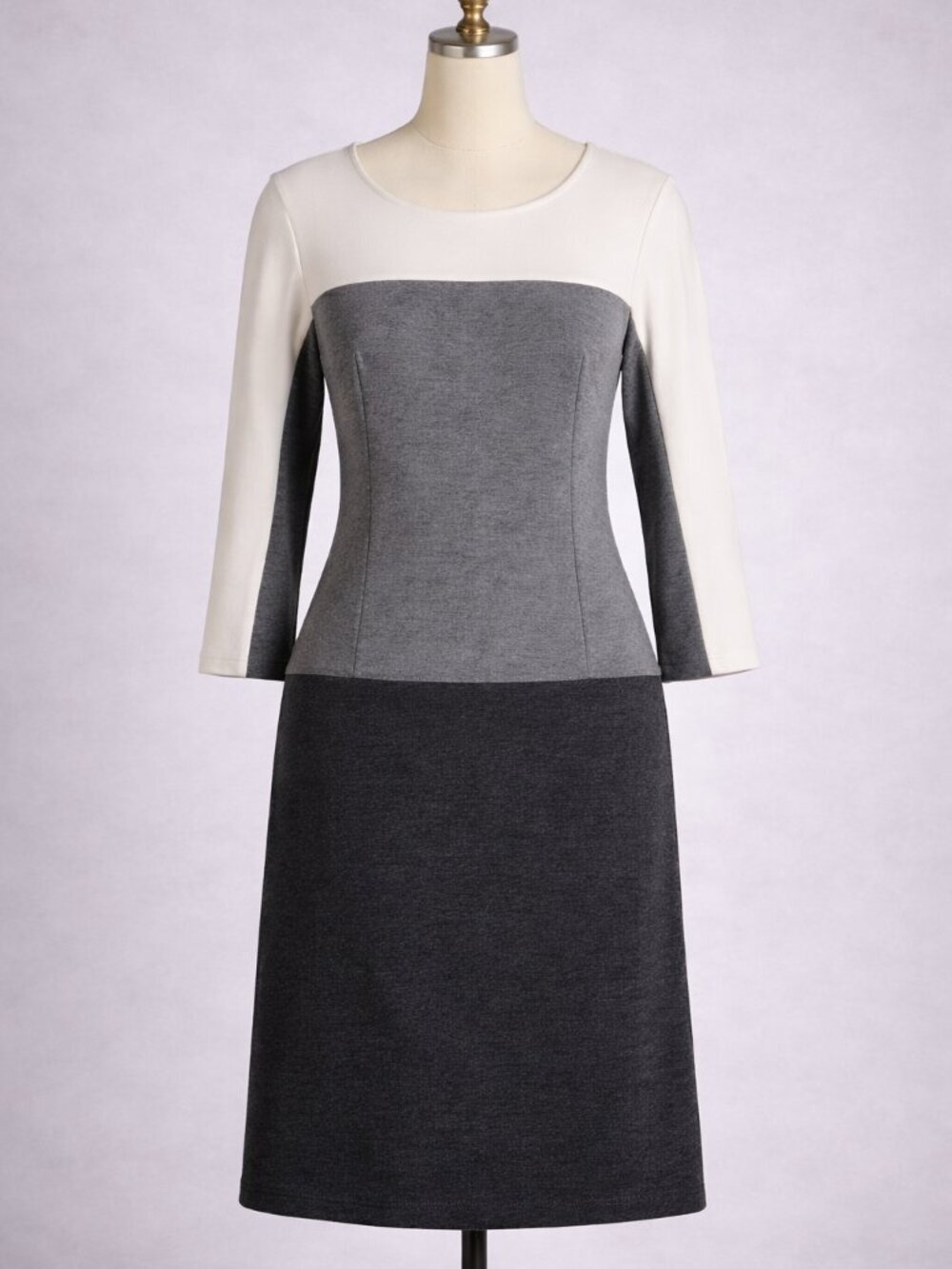 Ann Taylor Women's Colorblock Ponte Knit Dress w/ 3/4 Sleeves